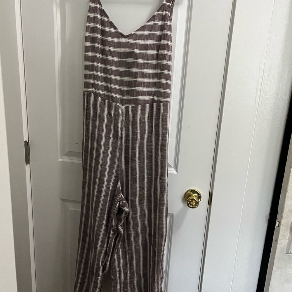 Roxy brown Striped Jumpsuit